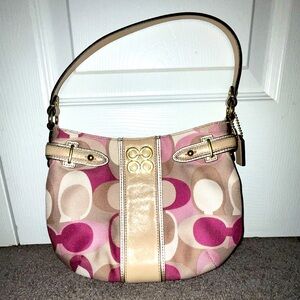 Coach Collette Signature Scarf Print Top Handle Bag